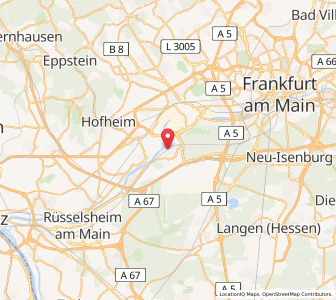 Map of Kelsterbach, Hesse