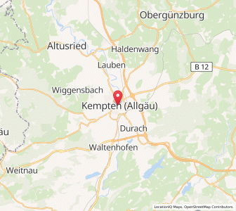 Map of Kempten, Bavaria