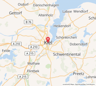 Map of Kiel, Schleswig-Holstein