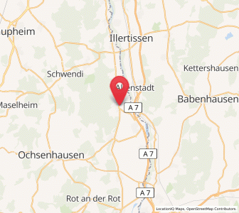 Map of Kirchberg an der Iller, Baden-Wurttemberg