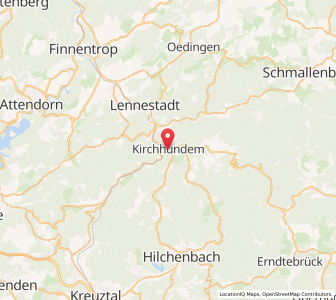 Map of Kirchhundem, North Rhine-Westphalia