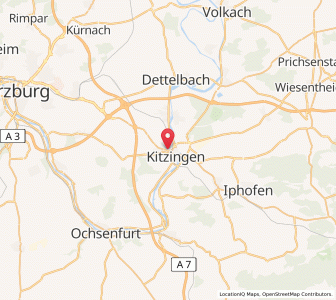 Map of Kitzingen, Bavaria