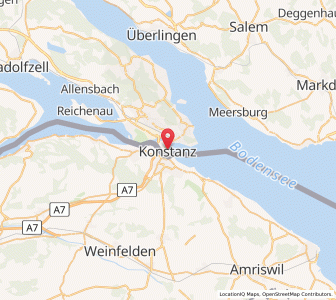 Map of Konstanz, Baden-Wurttemberg