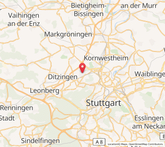 Map of Korntal, Baden-Wurttemberg