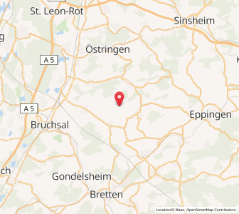 Map of Kraichtal, Baden-Wurttemberg