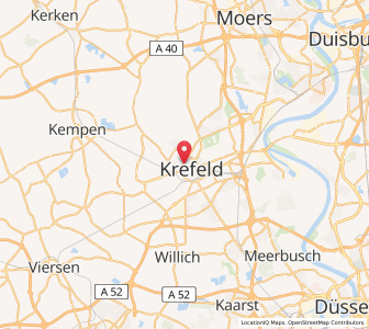 Map of Krefeld, North Rhine-Westphalia
