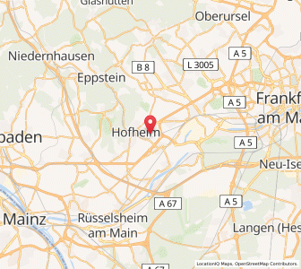 Map of Kriftel, Hesse