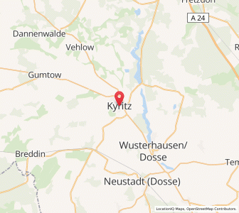 Map of Kyritz, Brandenburg