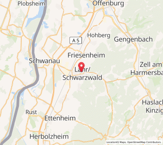 Map of Lahr/Schwarzwald, Baden-Wurttemberg