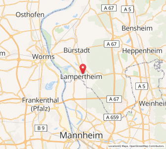 Map of Lampertheim, Hesse