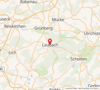 Map of Laubach, Hesse