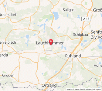 Map of Lauchhammer, Brandenburg