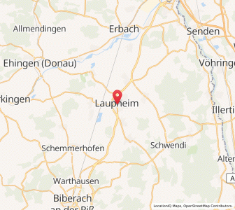 Map of Laupheim, Baden-Wurttemberg