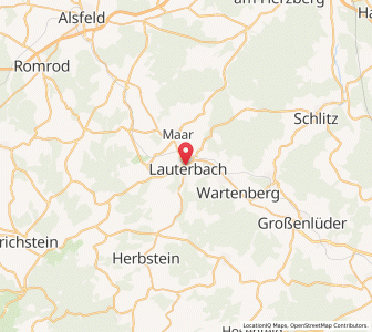 Map of Lauterbach / Hessen, Hesse