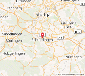 Map of Leinfelden-Echterdingen, Baden-Wurttemberg