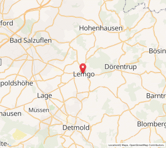 Map of Lemgo, North Rhine-Westphalia