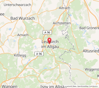 Map of Leutkirch im Allgäu, Baden-Wurttemberg