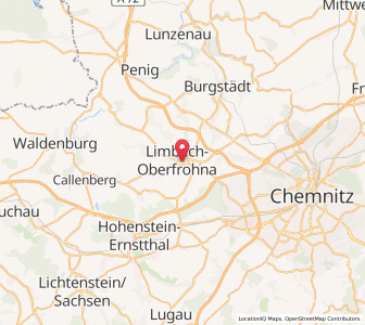 Map of Limbach-Oberfrohna, Saxony