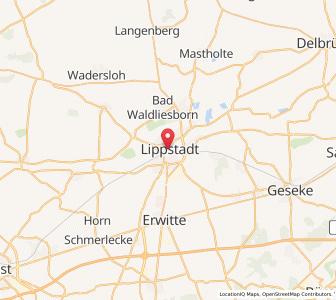 Map of Lippstadt, North Rhine-Westphalia