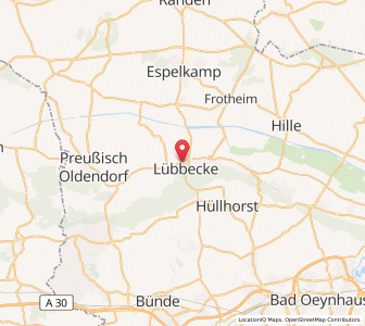 Map of Lübbecke, North Rhine-Westphalia