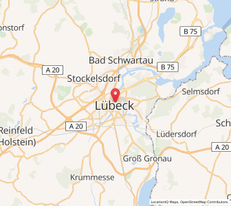 Map of Lübeck, Schleswig-Holstein