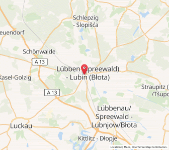 Map of Lübben, Brandenburg