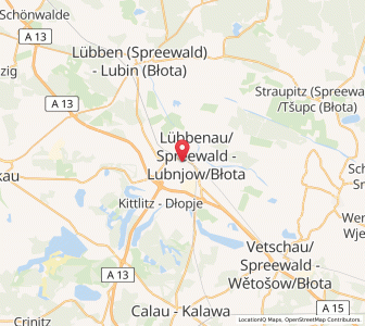 Map of Lübbenau, Brandenburg