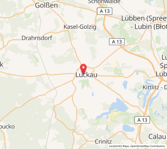 Map of Luckau, Brandenburg