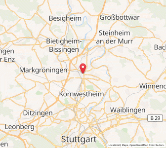 Map of Ludwigsburg, Baden-Wurttemberg