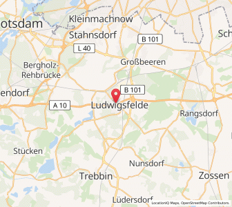 Map of Ludwigsfelde, Brandenburg