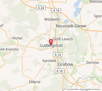Map of Ludwigslust, Mecklenburg-Vorpommern