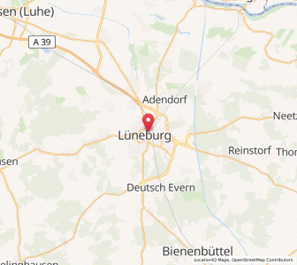 Map of Lüneburg, Lower Saxony