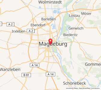 Map of Magdeburg, Saxony-Anhalt