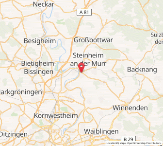 Map of Marbach am Neckar, Baden-Wurttemberg