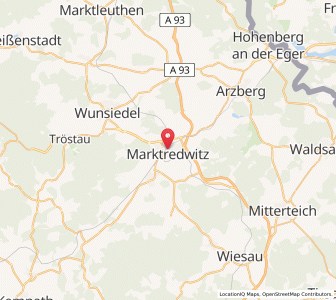 Map of Marktredwitz, Bavaria