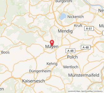 Map of Mayen, Rheinland-Pfalz