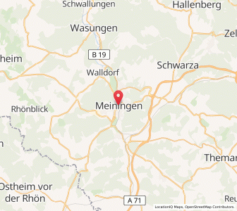 Map of Meiningen, Thuringia