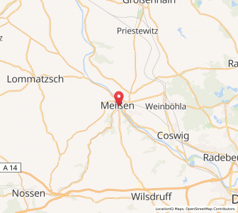 Map of Meißen, Saxony