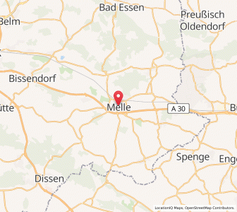 Map of Melle, Lower Saxony