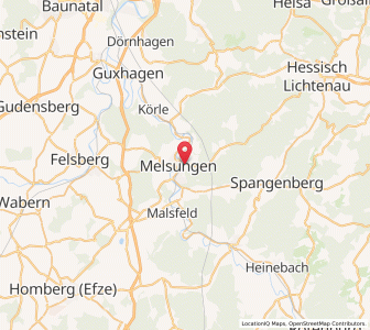 Map of Melsungen, Hesse