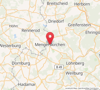 Map of Mengerskirchen, Hesse