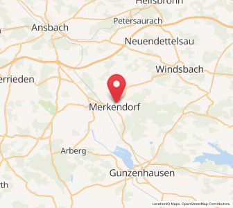 Map of Merkendorf, Bavaria