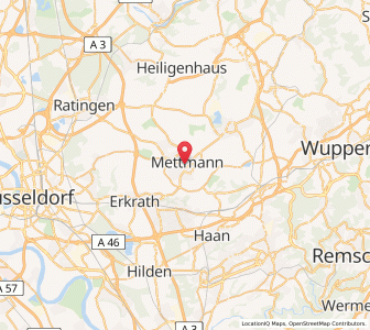 Map of Mettmann, North Rhine-Westphalia