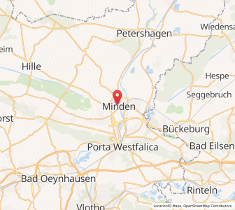 Map of Minden, North Rhine-Westphalia