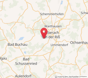 Map of Mittelbiberach, Baden-Wurttemberg