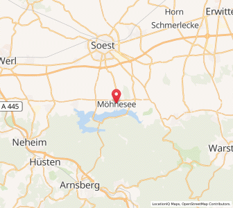 Map of Möhnesee, North Rhine-Westphalia