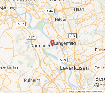 Map of Monheim am Rhein, North Rhine-Westphalia