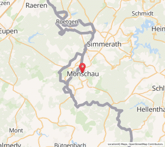 Map of Montjoie, North Rhine-Westphalia