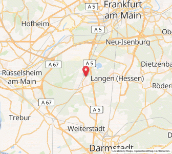 Map of Mörfelden-Walldorf, Hesse