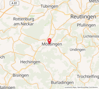 Map of Mössingen, Baden-Wurttemberg